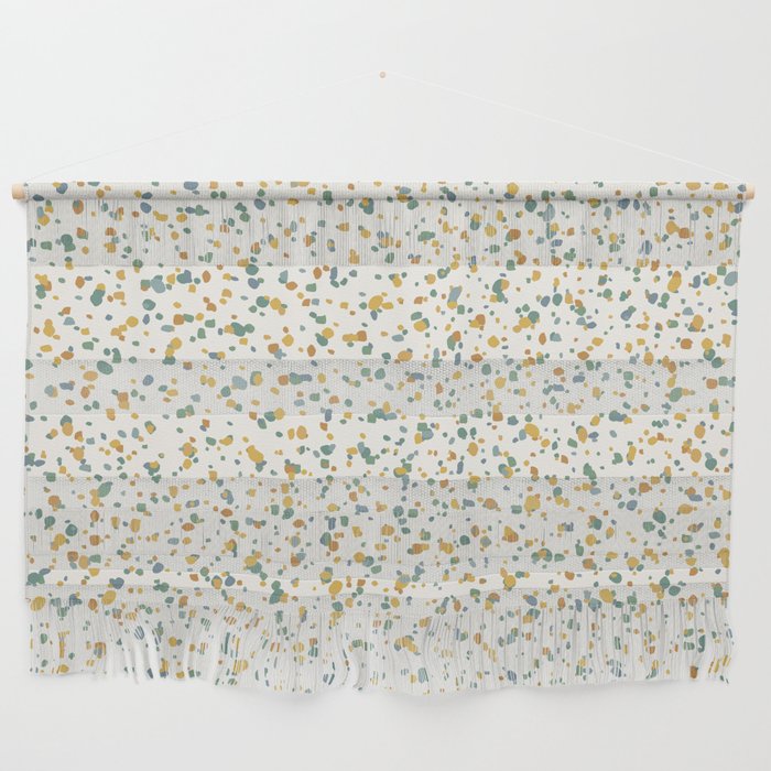 Festive Speckled Dot Pattern - Earthy Boho Green Orange Wall Hanging Gallery Image 1