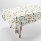 Festive Speckled Dot Pattern - Earthy Boho Green Orange Tablecloth Gallery Image 1