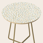Festive Speckled Dot Pattern - Earthy Boho Green Orange Side Table Gallery Image 2