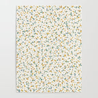 Festive Speckled Dot Pattern - Earthy Boho Green Orange Poster Gallery Image 4