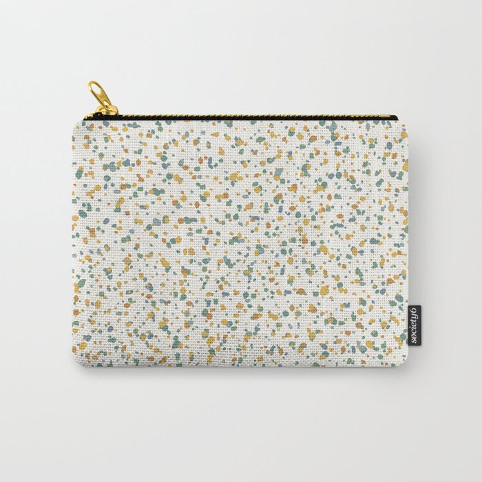 Festive Speckled Dot Pattern - Earthy Boho Green Orange Carry All Pouch Gallery Image 1