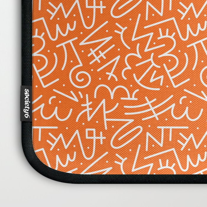 Colorful abstract fun line doodle art pattern Laptop Sleeve Gallery Image 3