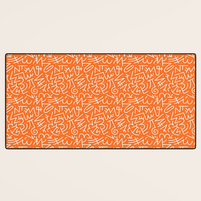 Colorful abstract fun line doodle art pattern Desk Mat Gallery Image 3