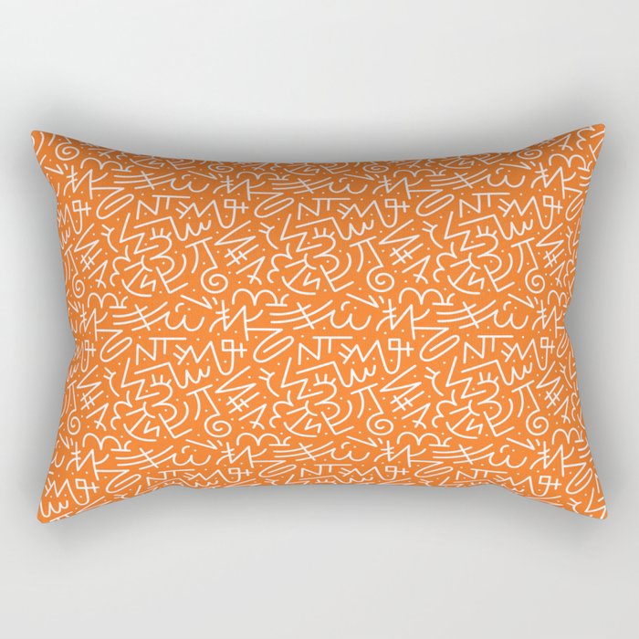 Colorful abstract fun line doodle art pattern Rectangular Pillow Gallery Image 1