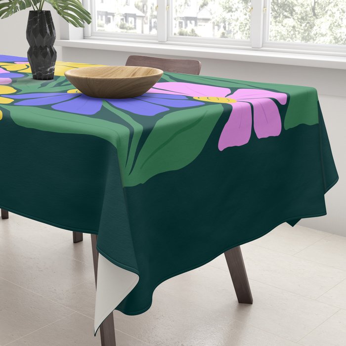 Midnight Summer: Matisse Foliage | Flower Market 001 Tablecloth Gallery Image 3
