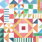 Christmas Geometric Patchwork Joy Watercolor Holiday Quilt Pattern Coffee Mug Gallery Image 2