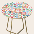 Christmas Geometric Patchwork Joy Watercolor Holiday Quilt Pattern Side Table Gallery Image 2