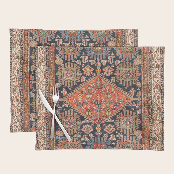 Hamadan  Antique West Persian Rug Print Placemat Gallery Image 1