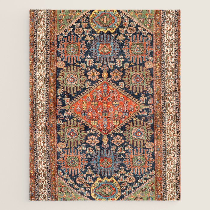 Hamadan  Antique West Persian Rug Print Jigsaw Puzzle Gallery Image 1