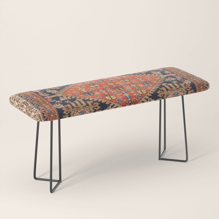 Hamadan  Antique West Persian Rug Print Bench Gallery Image 1