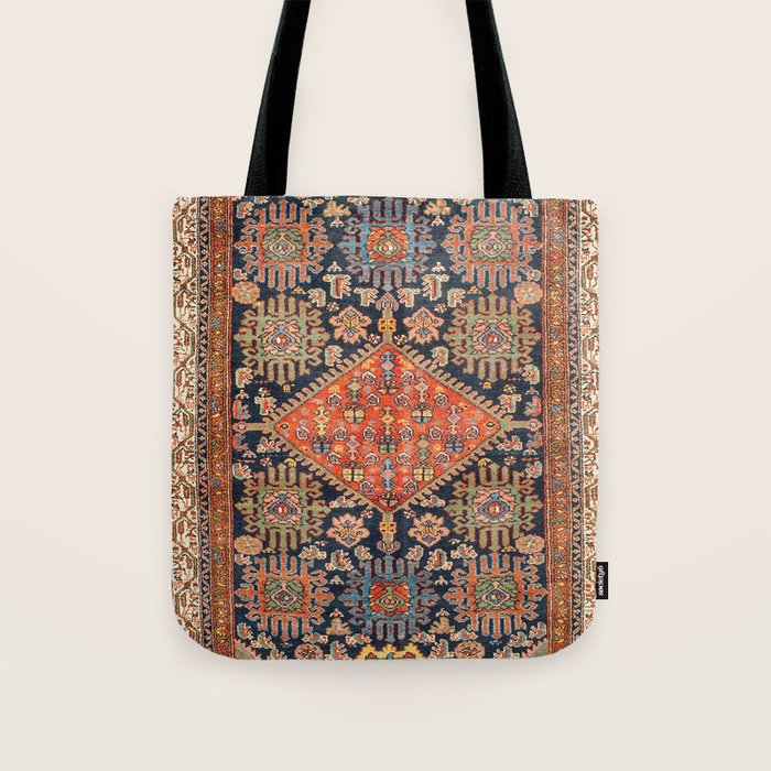 Hamadan  Antique West Persian Rug Print Tote Bag Gallery Image 1