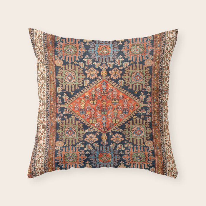 Hamadan  Antique West Persian Rug Print Throw Pillow Gallery Image 6