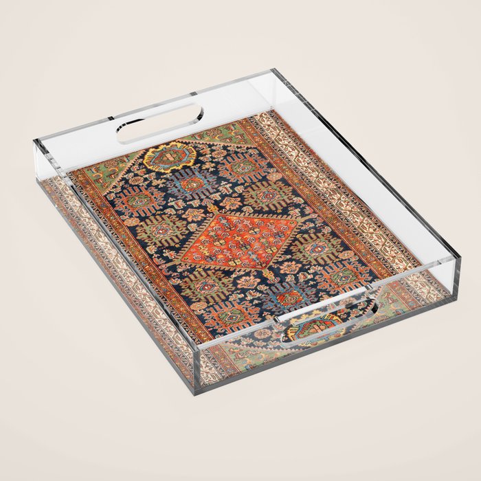 Hamadan  Antique West Persian Rug Print Acrylic Tray Gallery Image 1