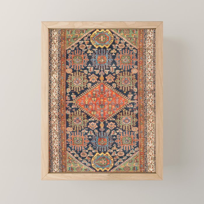 Hamadan  Antique West Persian Rug Print Mini Art Print Gallery Image 1