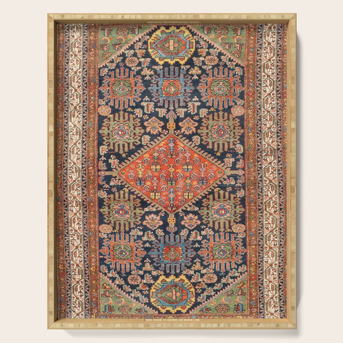 Hamadan  Antique West Persian Rug Print Serving Tray Gallery Image 1