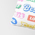 Retro funny sticker quote label pattern Pillow Sham Gallery Image 4