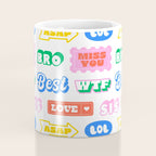 Retro funny sticker quote label pattern Coffee Mug Gallery Image 4