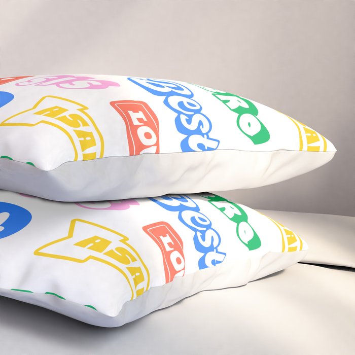 Retro funny sticker quote label pattern Pillow Sham Gallery Image 3
