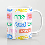 Retro funny sticker quote label pattern Coffee Mug Gallery Image 1