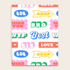 Retro funny sticker quote label pattern Notebook Gallery Image 4