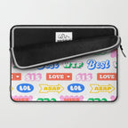 Retro funny sticker quote label pattern Laptop Sleeve Gallery Image 2
