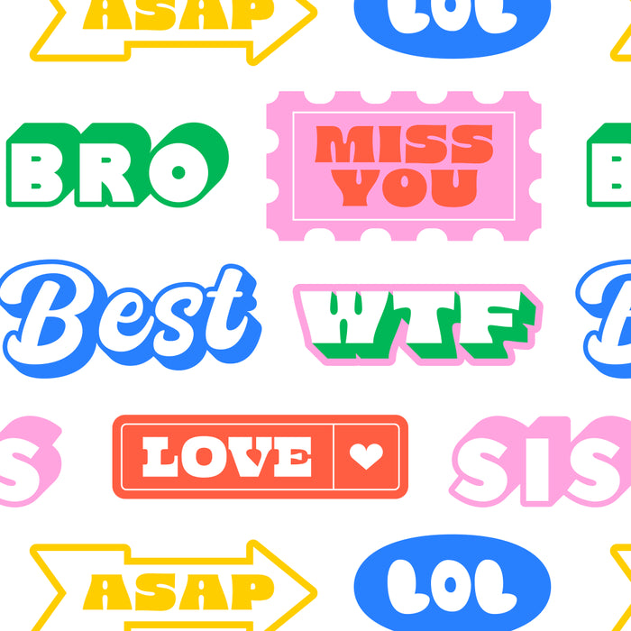 Retro funny sticker quote label pattern Coffee Mug Gallery Image 2