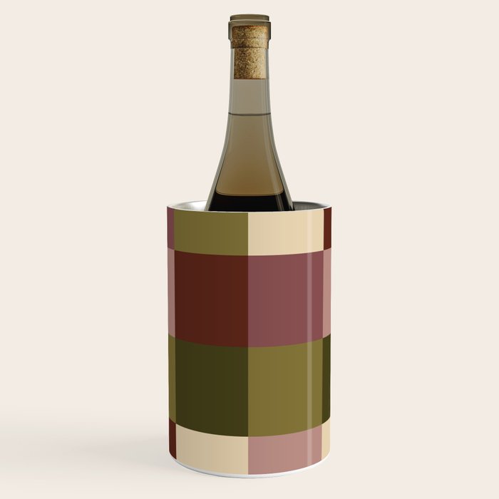 Bold Earthy Checks Pattern - Large V Wine Chiller Gallery Image 1