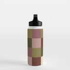 Bold Earthy Checks Pattern - Large V Water Bottle Gallery Image 3
