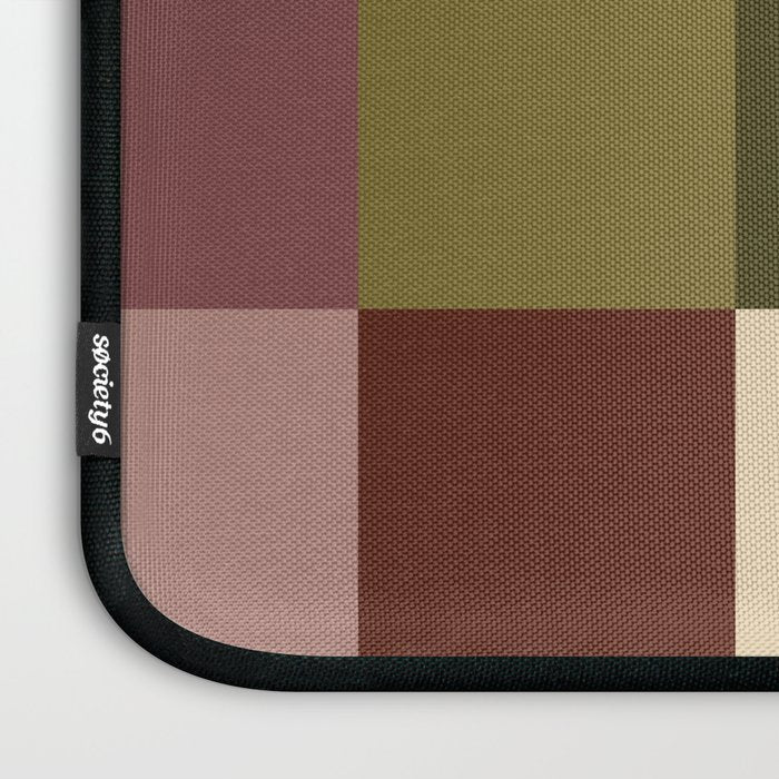 Bold Earthy Checks Pattern - Large V Laptop Sleeve Gallery Image 3