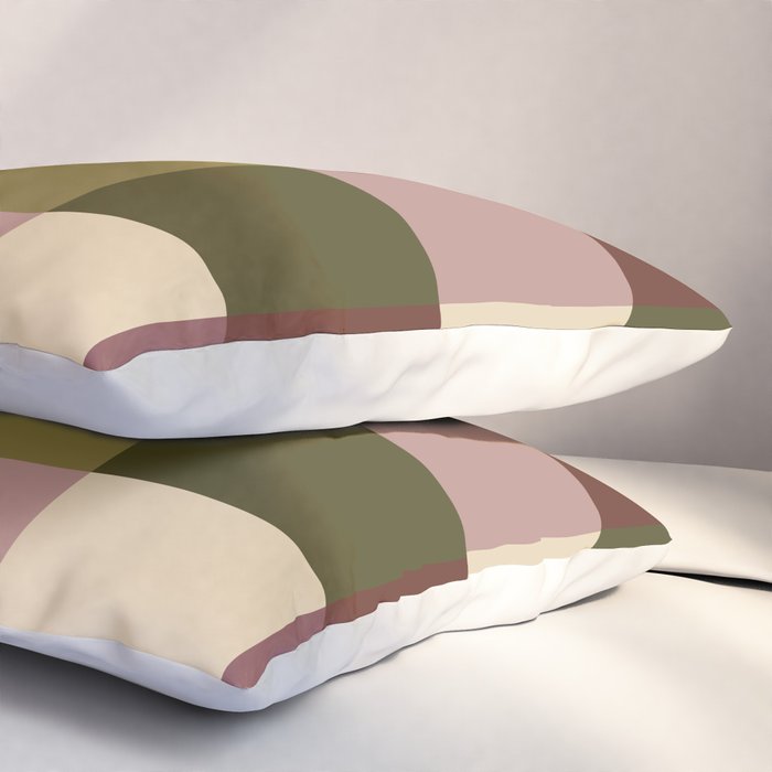 Bold Earthy Checks Pattern - Large V Pillow Sham Gallery Image 3
