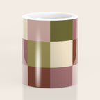 Bold Earthy Checks Pattern - Large V Coffee Mug Gallery Image 4