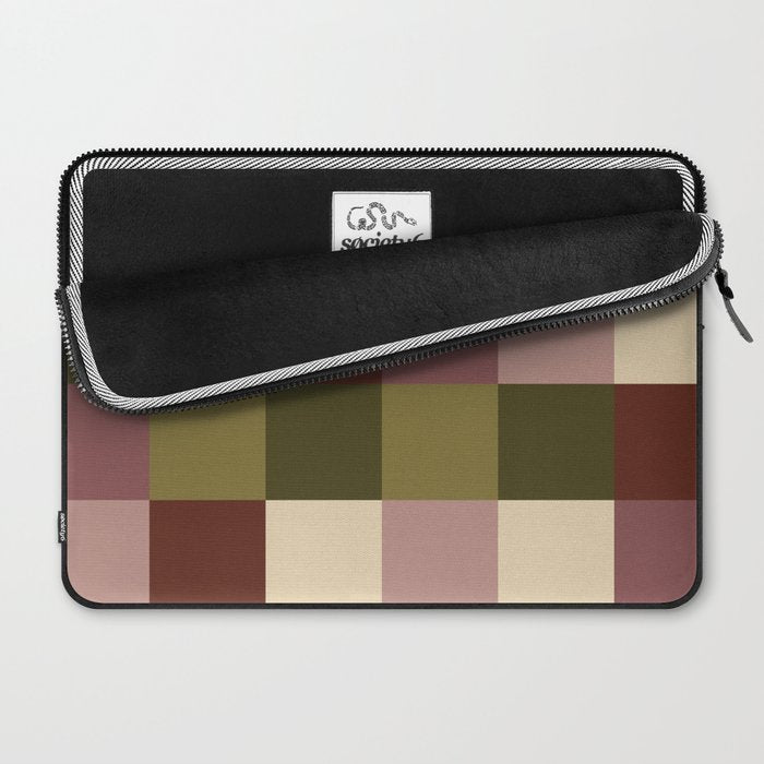 Bold Earthy Checks Pattern - Large V Laptop Sleeve Gallery Image 2