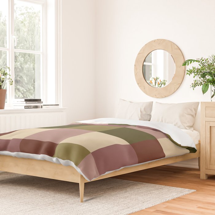 Bold Earthy Checks Pattern - Large V Duvet Cover Gallery Image 2