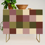 Bold Earthy Checks Pattern - Large V Credenza Gallery Image 1