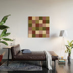 Bold Earthy Checks Pattern - Large V Wood Wall Art Gallery Image 2