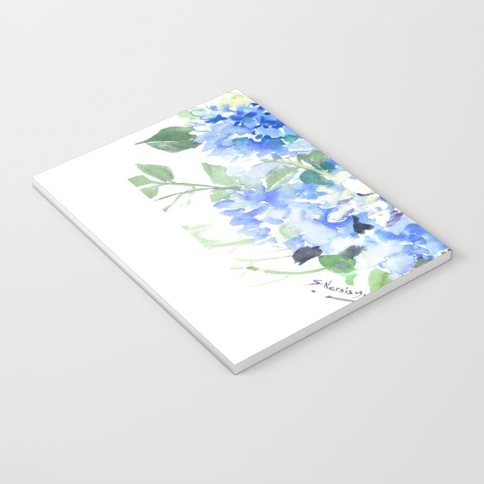 Hydrangea Flowers and Ruby Throat Hummingbird Notebook Gallery Image 3