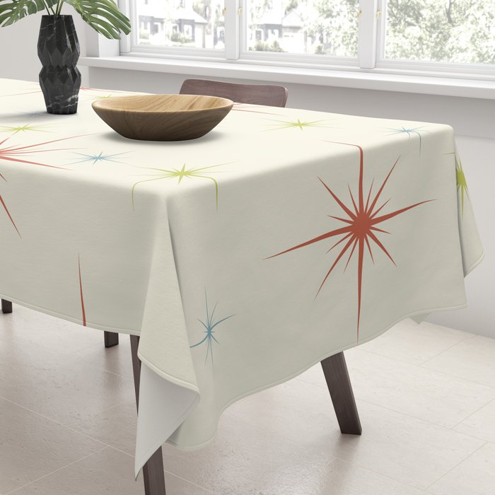 Mid Century Modern Stars 1950s Colors Tablecloth Gallery Image 3