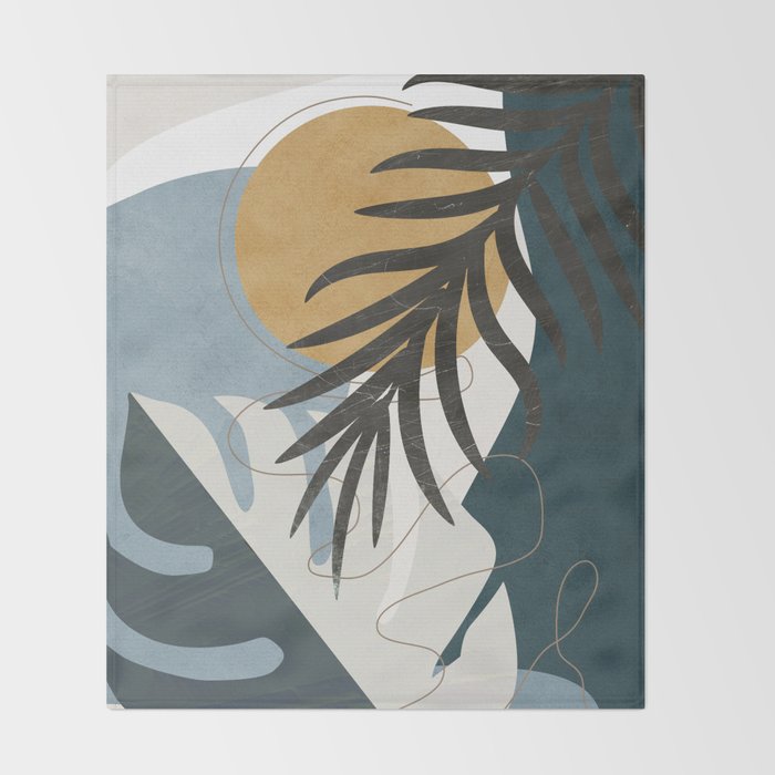 Abstract Tropical Art II Throw Blanket Gallery Image 2