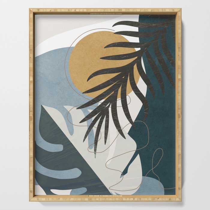 Abstract Tropical Art II Serving Tray Gallery Image 1