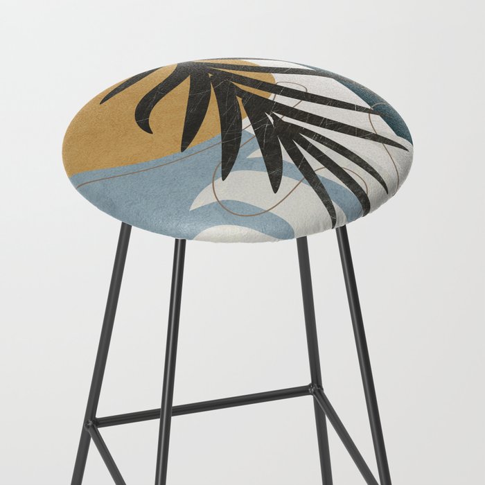 Abstract Tropical Art II Stool Gallery Image 2
