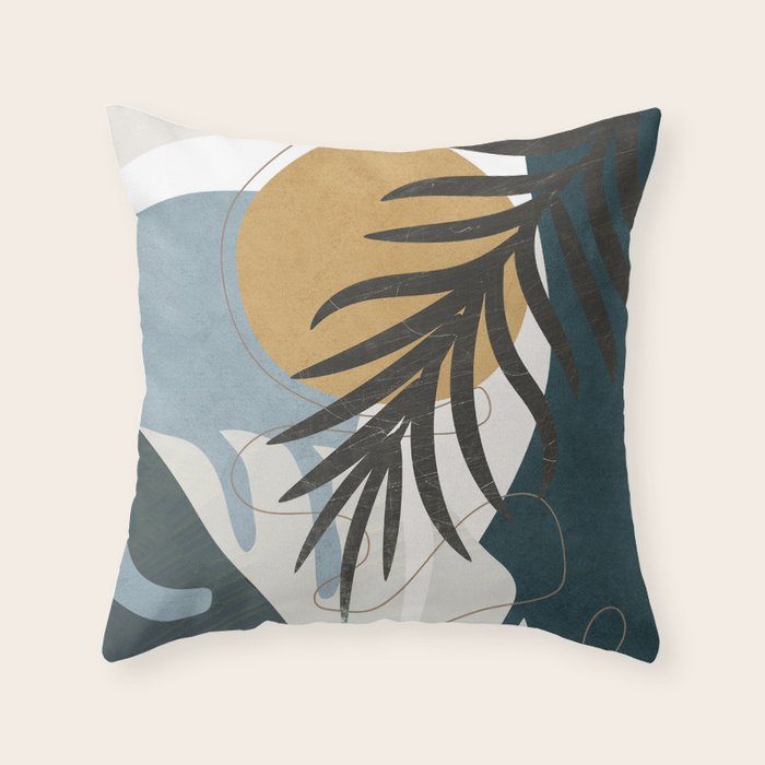 Abstract Tropical Art II Throw Pillow Gallery Image 1