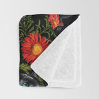 Panther and Floral Pattern XO Throw Blanket Gallery Image 3