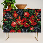 Panther and Floral Pattern XO Credenza Gallery Image 1