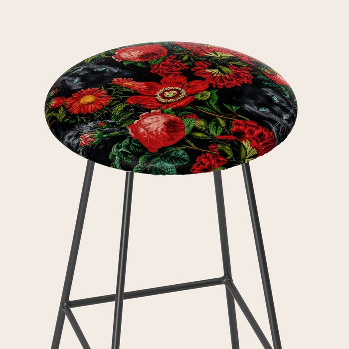 Panther and Floral Pattern XO Stool Gallery Image 2