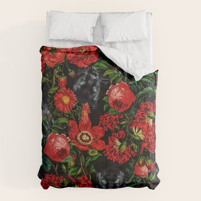 Panther and Floral Pattern XO Comforter Gallery Image 1
