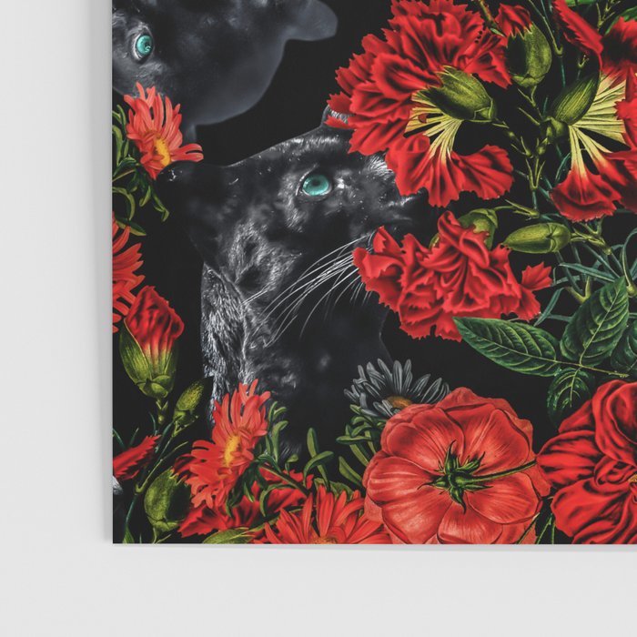 Panther and Floral Pattern XO Poster Gallery Image 3