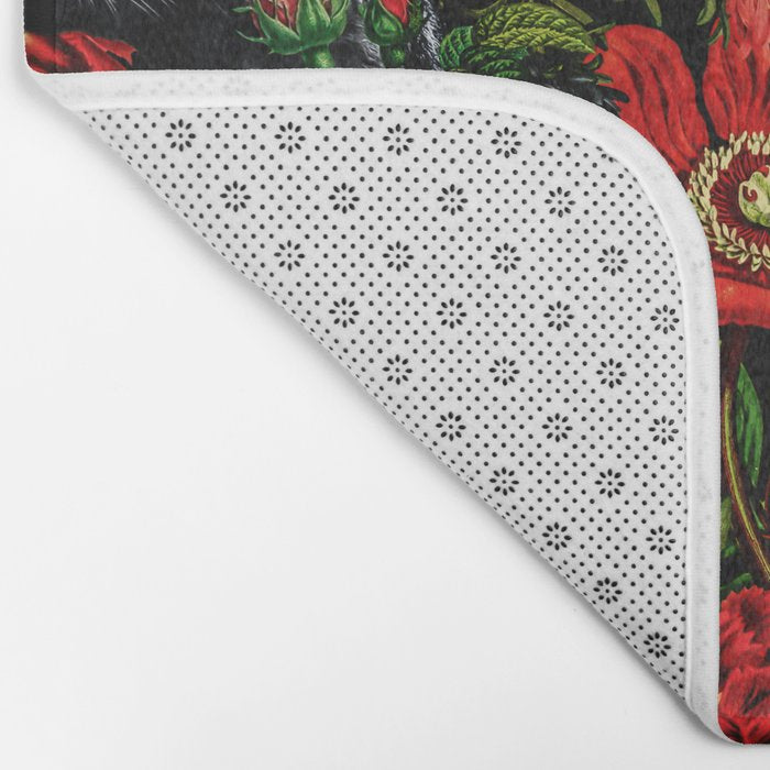 Panther and Floral Pattern XO Bath Mat Gallery Image 2