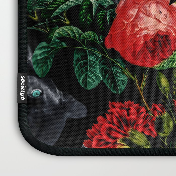 Panther and Floral Pattern XO Laptop Sleeve Gallery Image 3