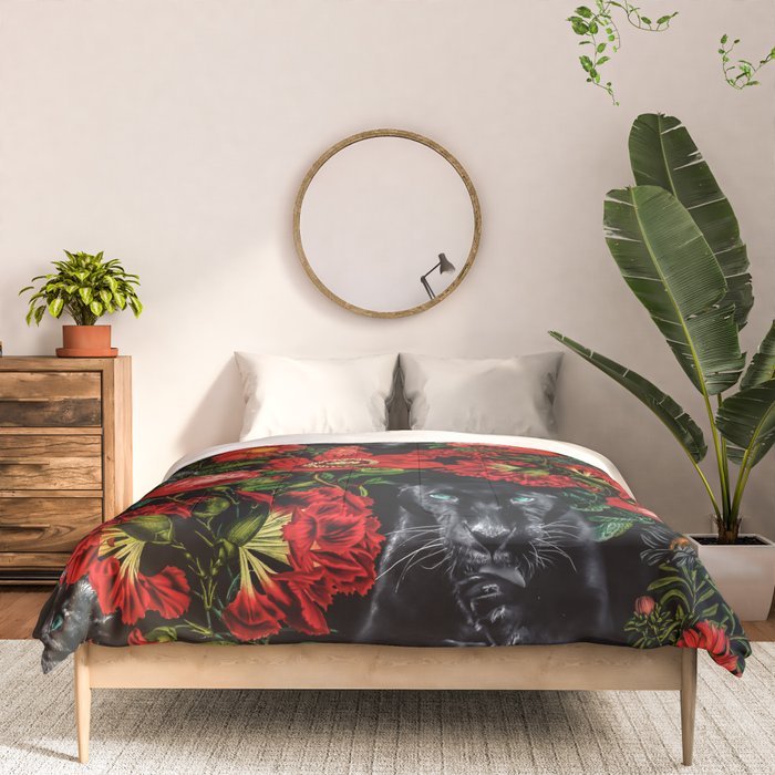Panther and Floral Pattern XO Comforter Gallery Image 3