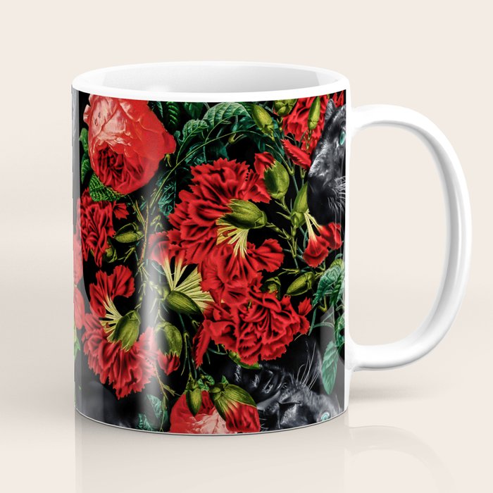 Panther and Floral Pattern XO Coffee Mug Gallery Image 1